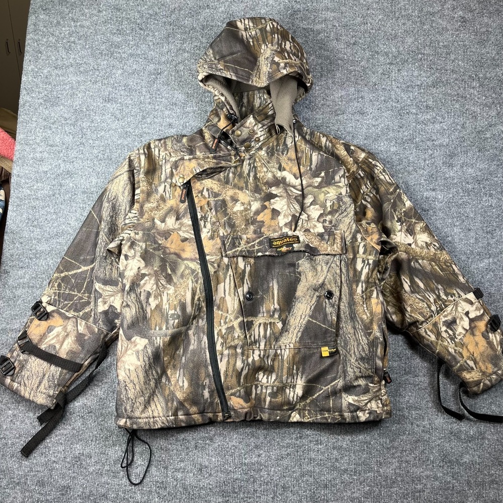 Sportchief Hunting Jacket Mens M Multi Real‎ Tree Camo Asymmetrical Zip Winter